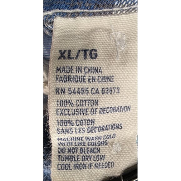 American Eagle Outfitters No77 Plaid Button-Up Shirt Blue Green XL Athletic Fit - Picture 6 of 9